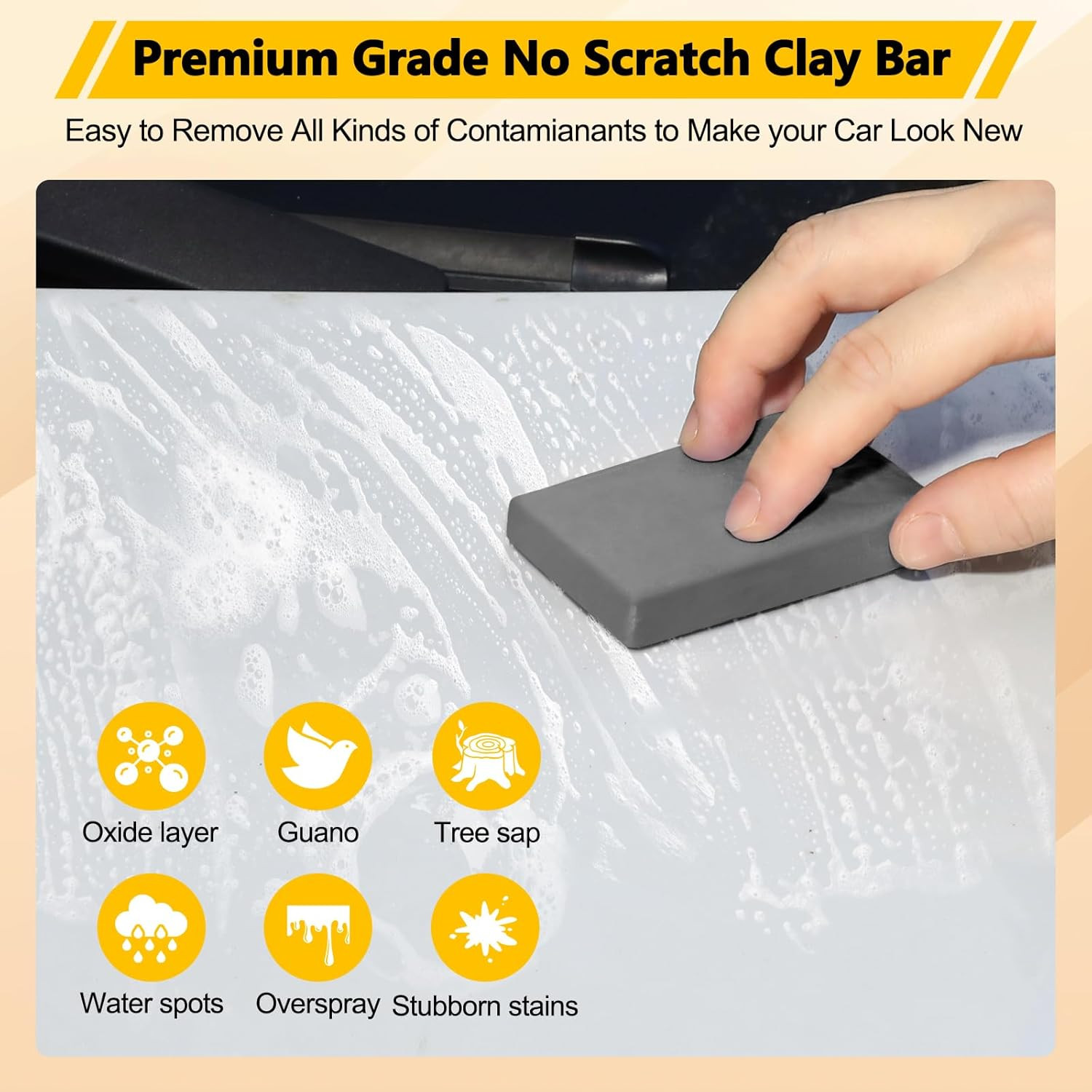 Fitosy Car Clay Bar 4 Pack 400G, Premium Grade No Scratch Magic Clays Bars Detai