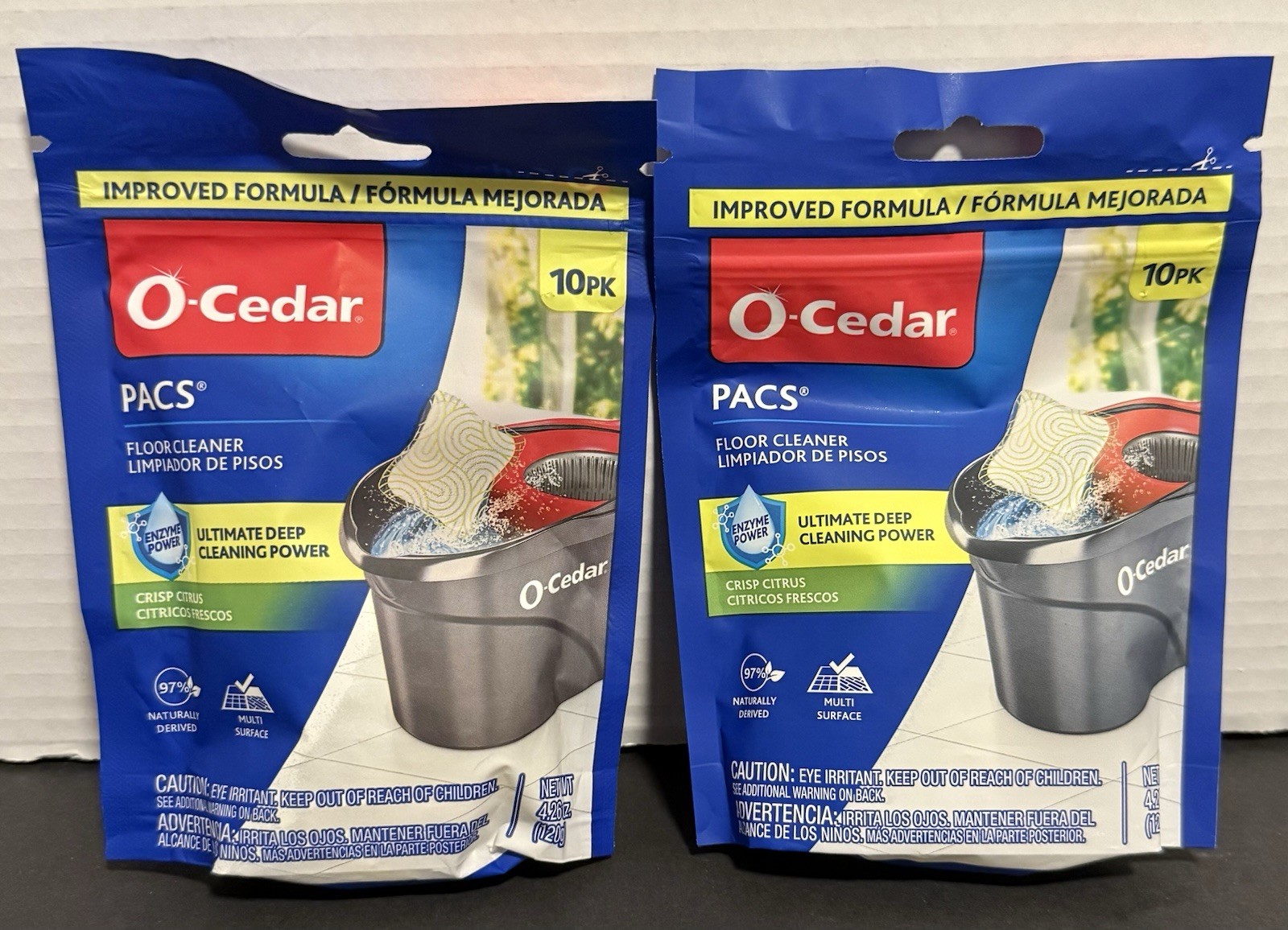 O-Cedar Floor Cleaning Crisp Citrus Pacs 20 Pacs Total New Unopened
