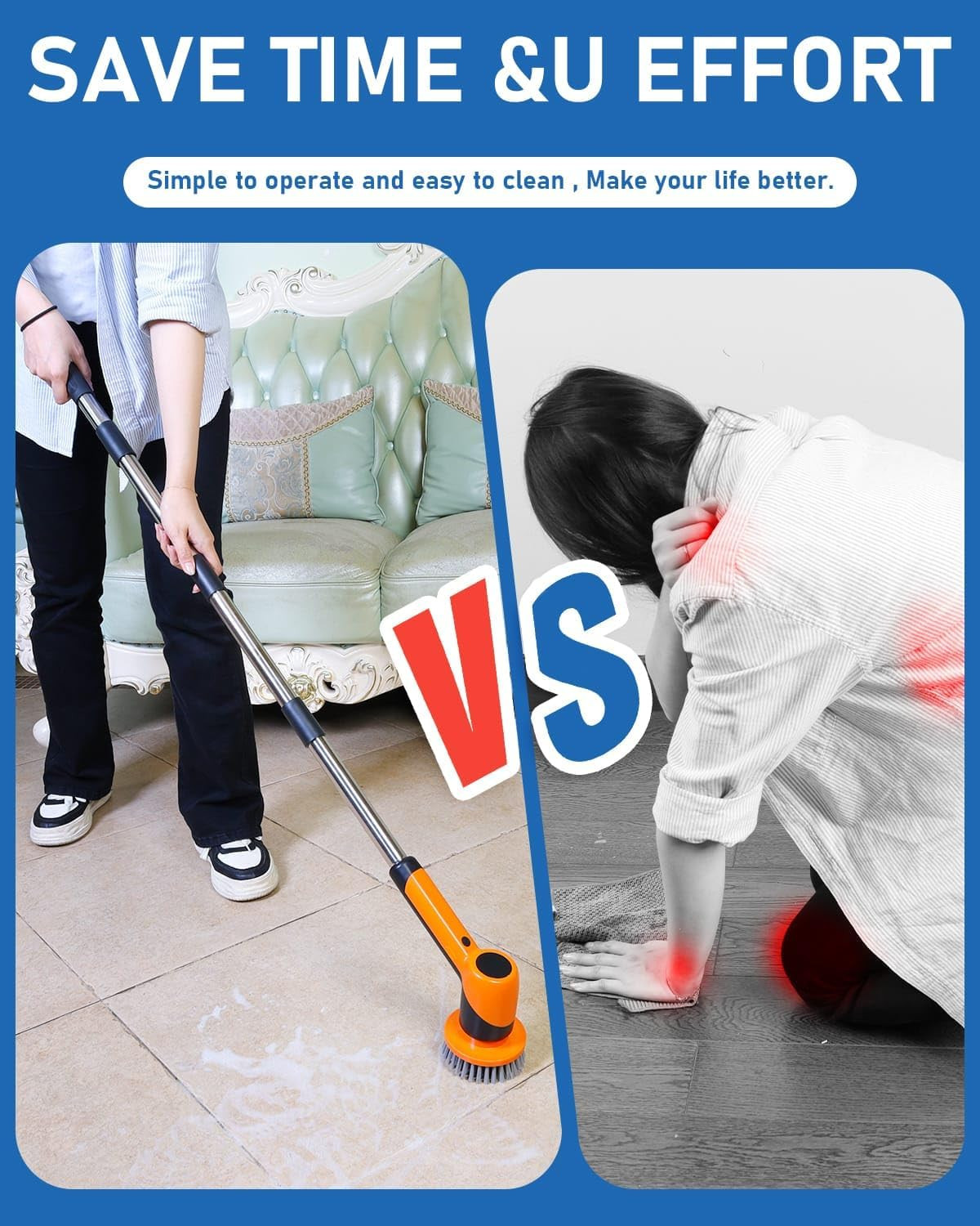 Electric Spin Scrubber for Bathroom – Cordless Brush Scrubber for Cleaning- IPX7
