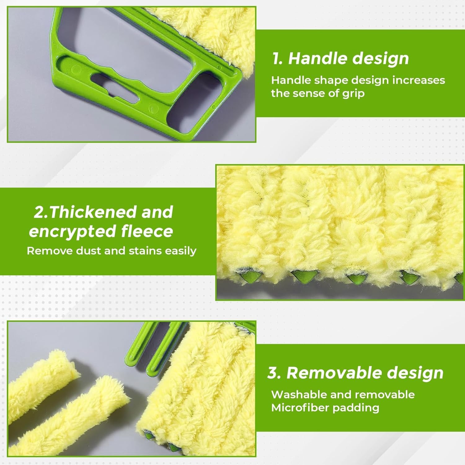 2-Pack Microfiber Blind Cleaner Tools – 7-Finger Washable Duster for Venetian Bl