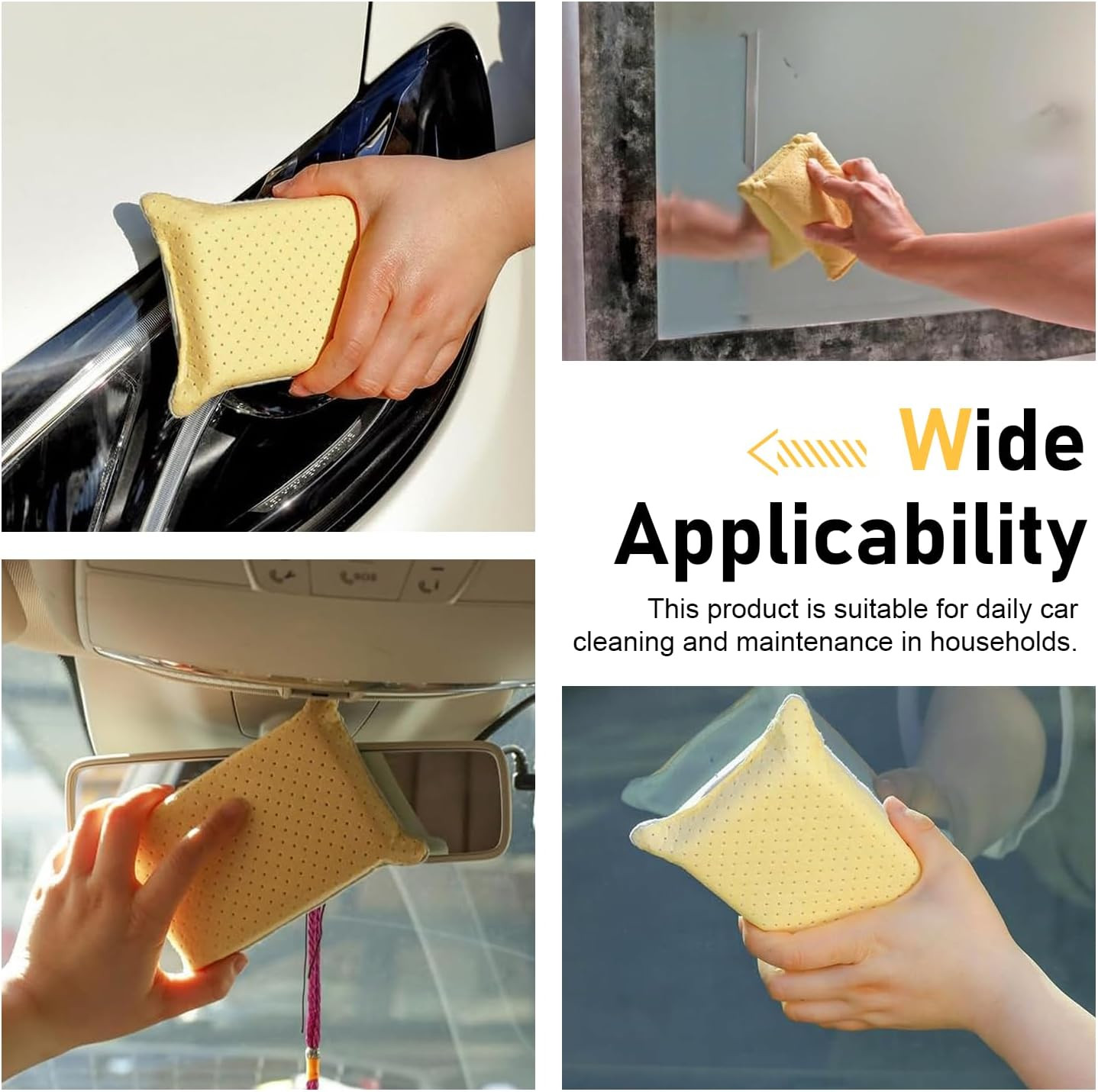 Car Windshield Cleaner Sponge Block, Super Absorbent Non-Woven Window Defogger,