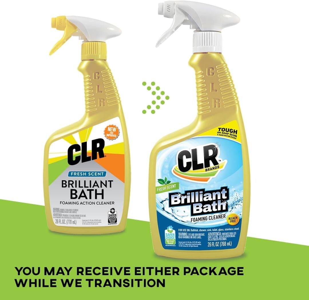 CLR Brilliant Bath Bathroom & Kitchen Cleaner 26 oz 2 Pack New Free Shipping