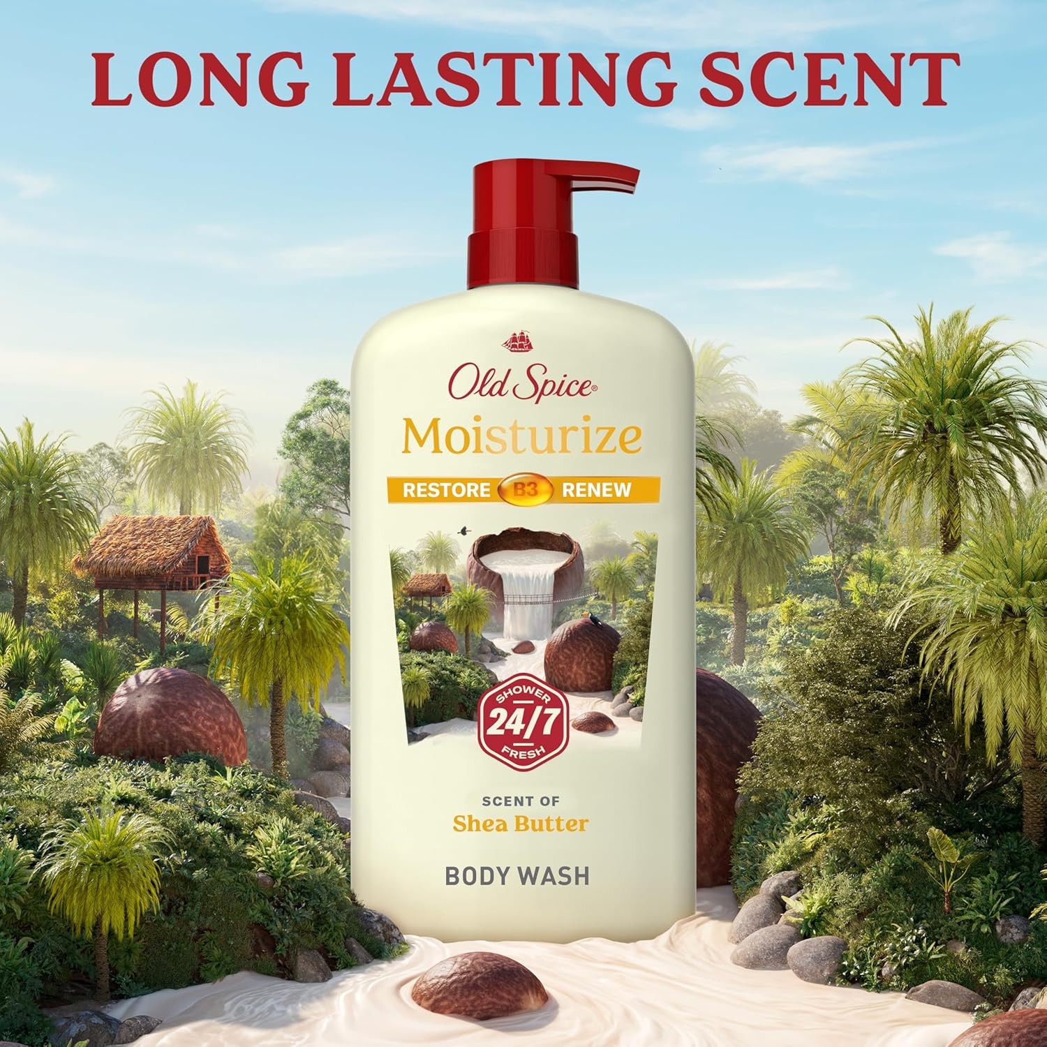Old Spice Cleansing Body Wash for Men, 24/7 Shower Fresh with Lasting Scent, R