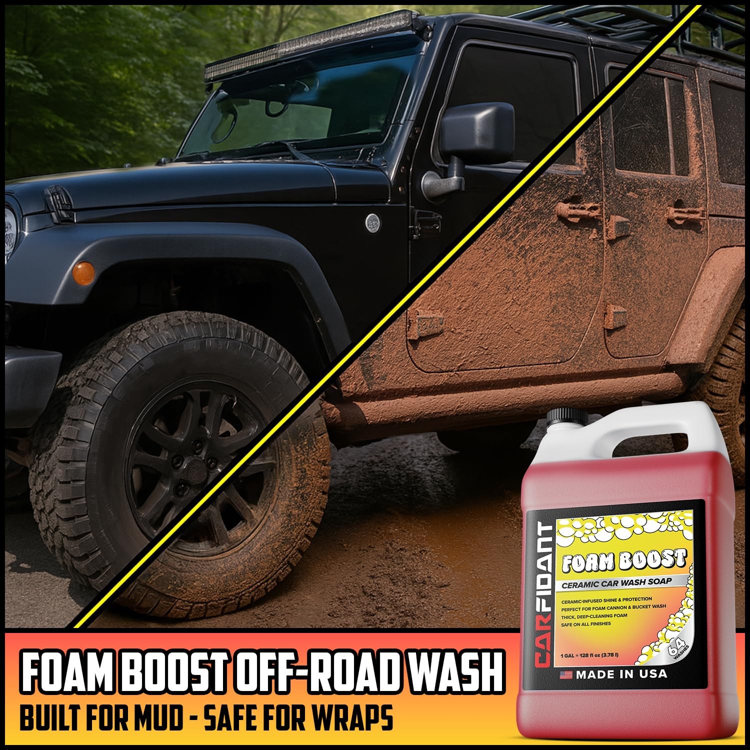 Foam Boost Off-Road & ATV Wash Soap – Heavy Duty pH-Balanced Car Wash for Tru…