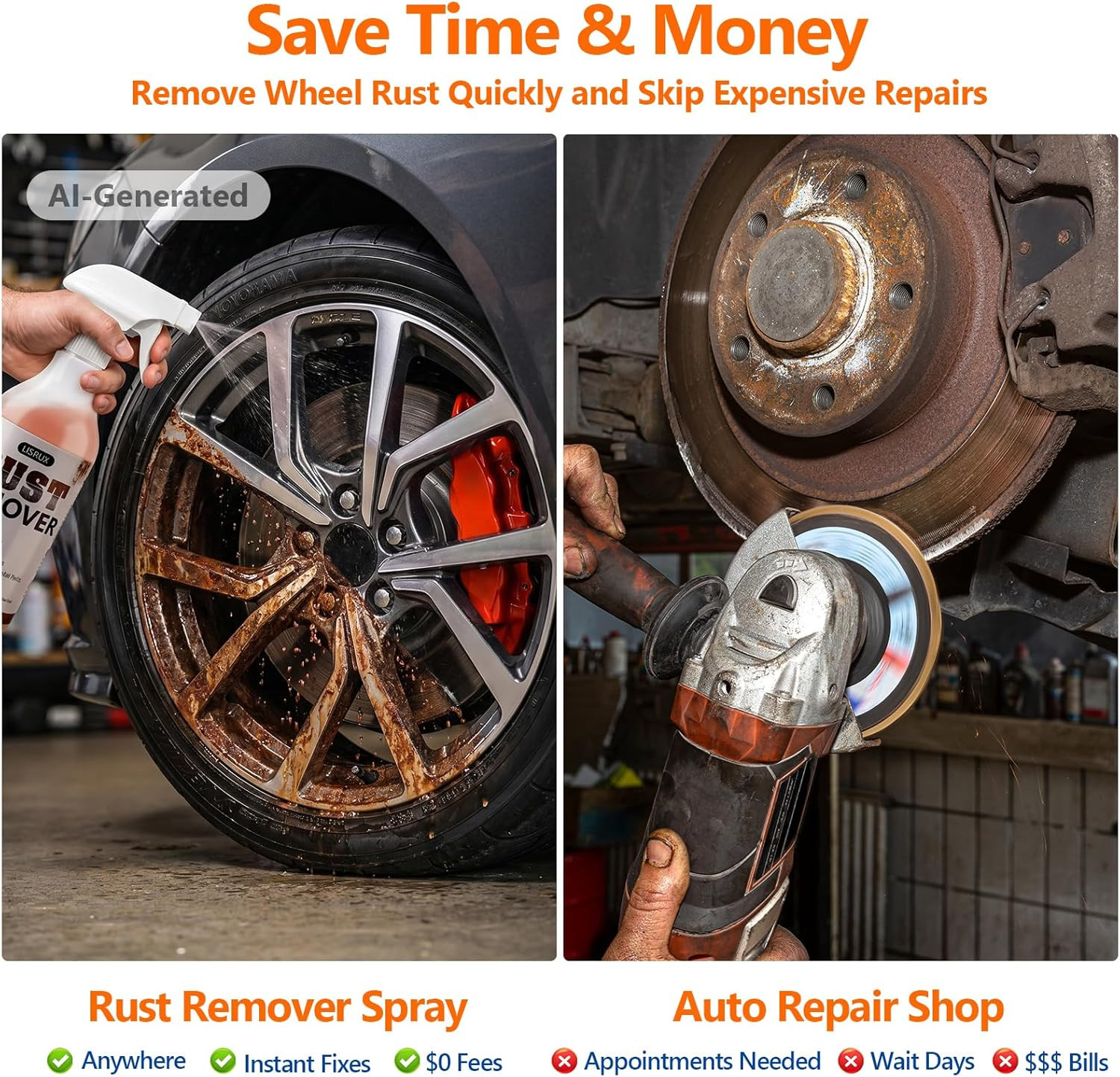 Rust Remover Spray for Metal, 17 Fl Oz, Upgraded Metal Cleaner, Highly Concentra