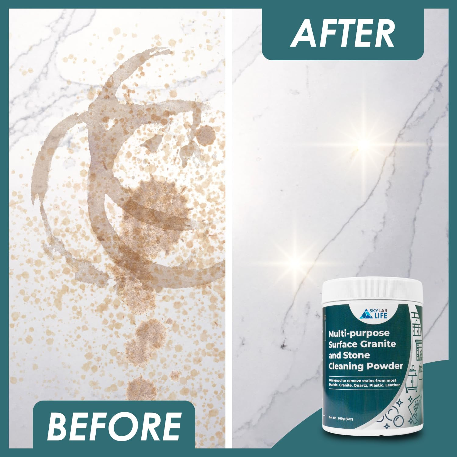Skylarlife Multi-purpose Surface Stone Cleaning Powder (200g) to remove rust …