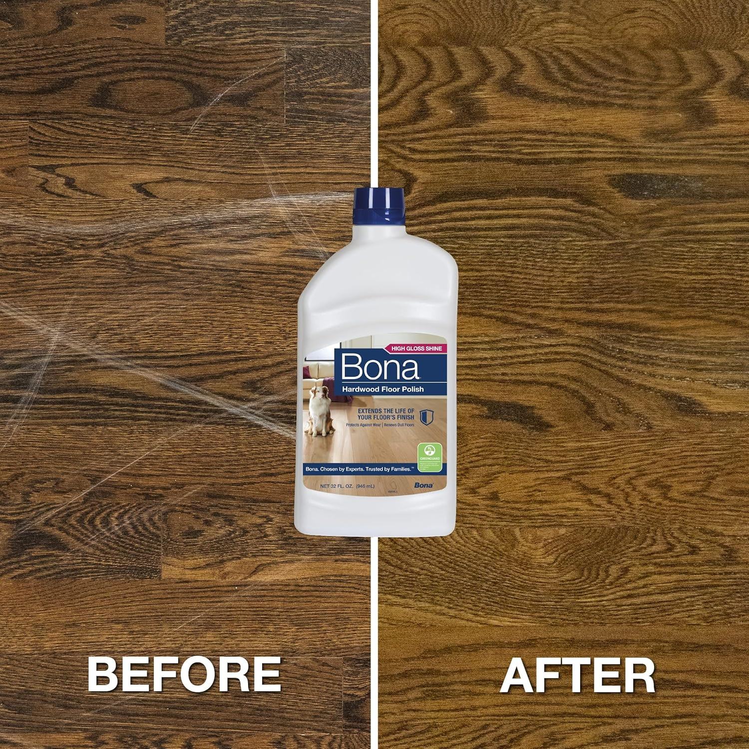 Bona Hardwood Floor Polish, 32 Fl Oz, High Gloss Shine