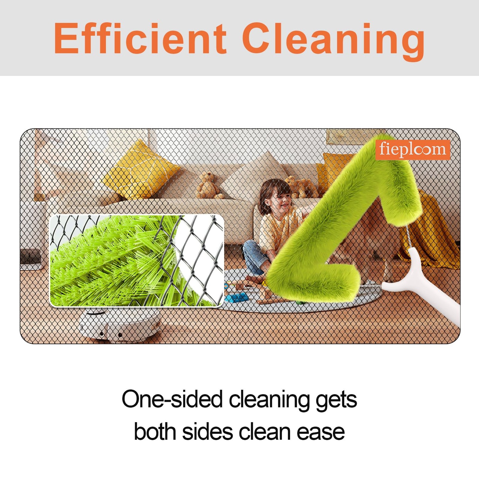 Window Screen Cleaning Brush With 62in Extension Pole Innovative Fibre Mesh Scre
