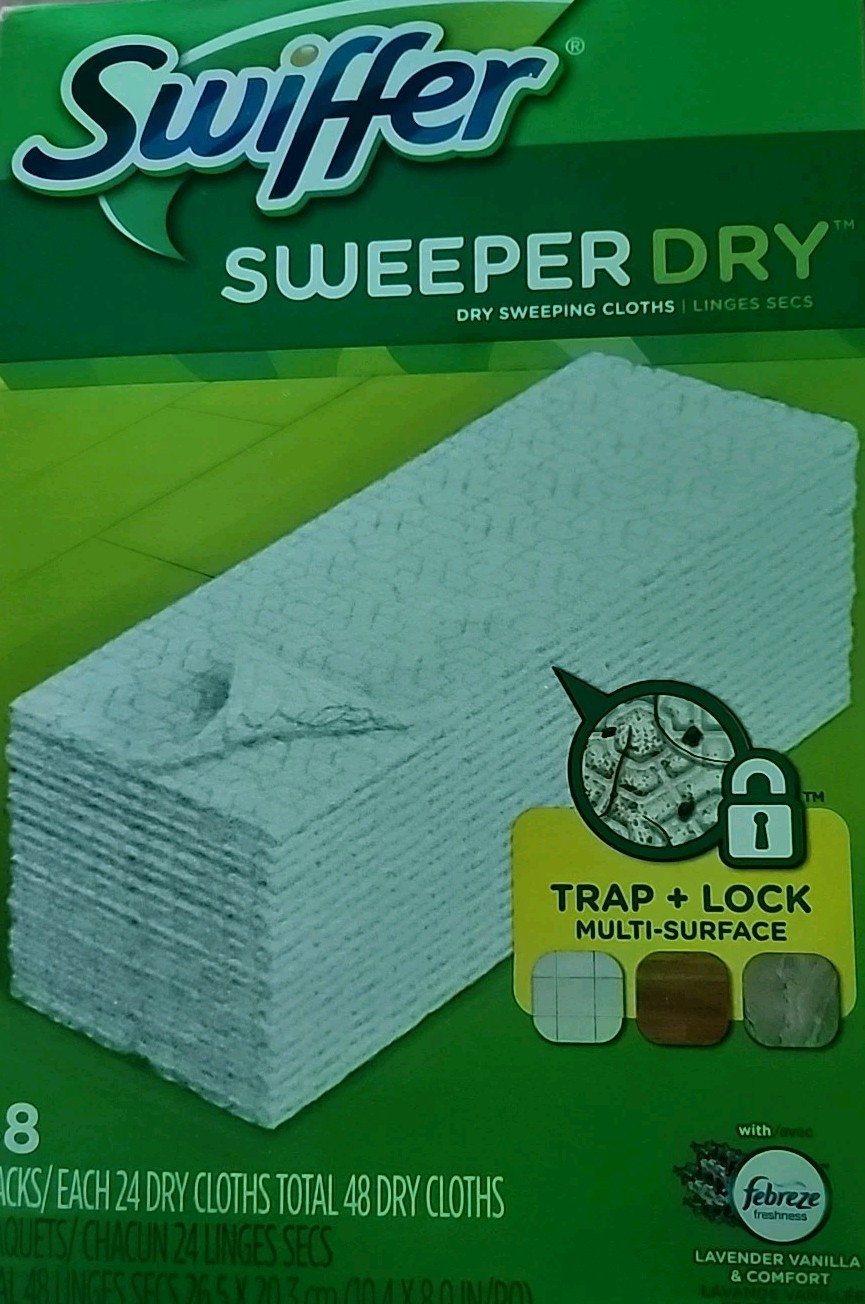 Swiffer Sweeper Dry Sweeping Pad Floor Cleaner Refills for Dust Mop 48ct Lav/Van