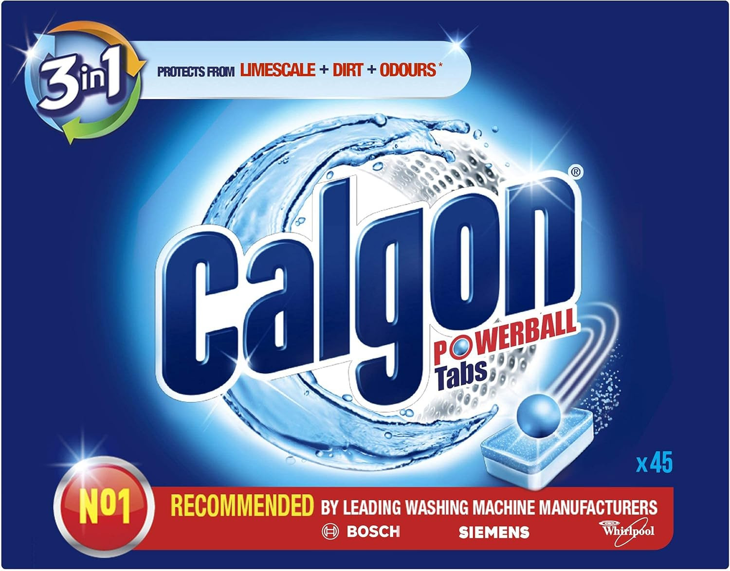 4-In-1 Washing Machine Cleaner and Water Softener Tablets, 75 Count, Removes Li