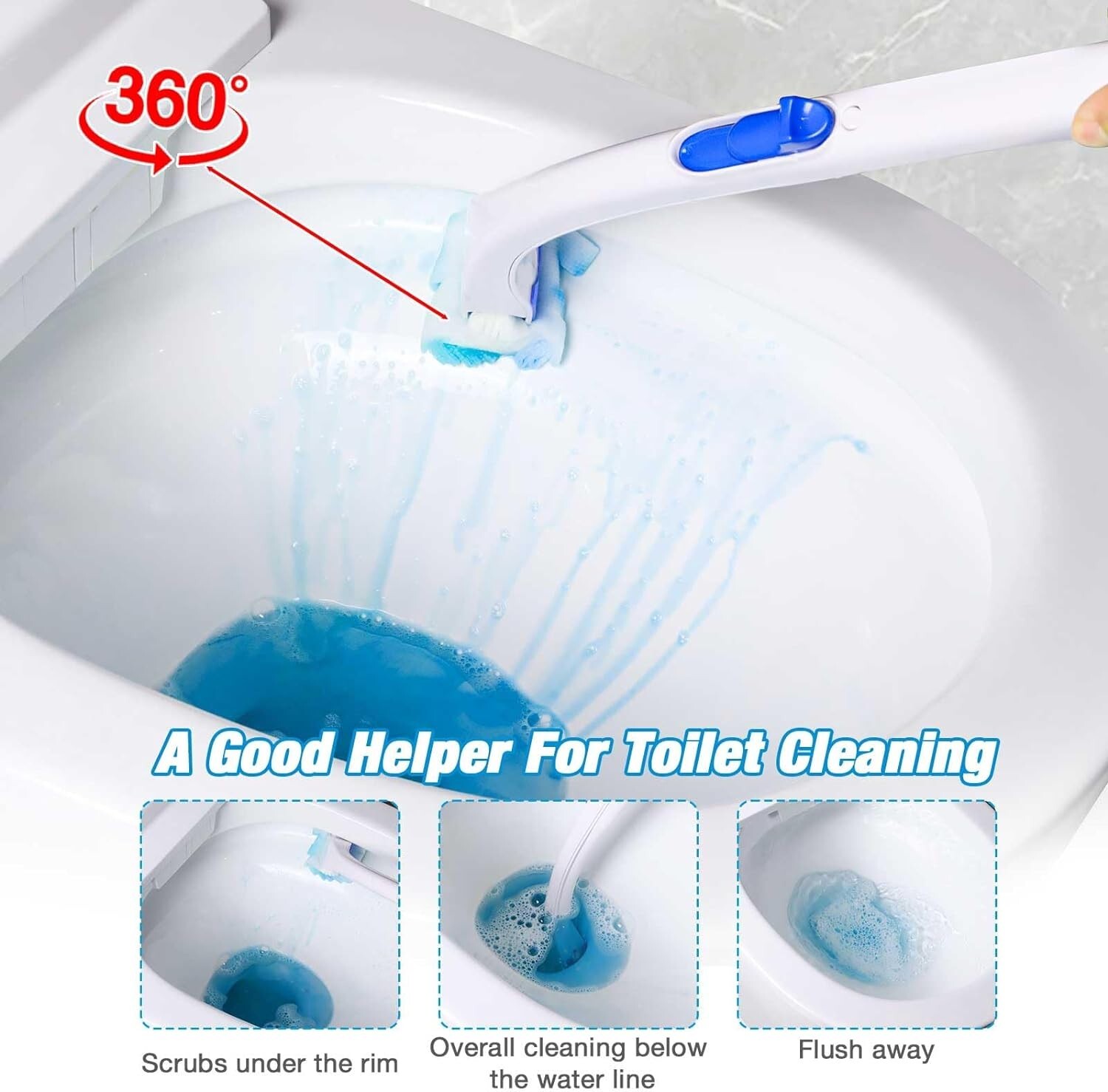 Flushable Toilet Refills with 48ct, Fresh Flushable Toilet Brush Refills for Toi