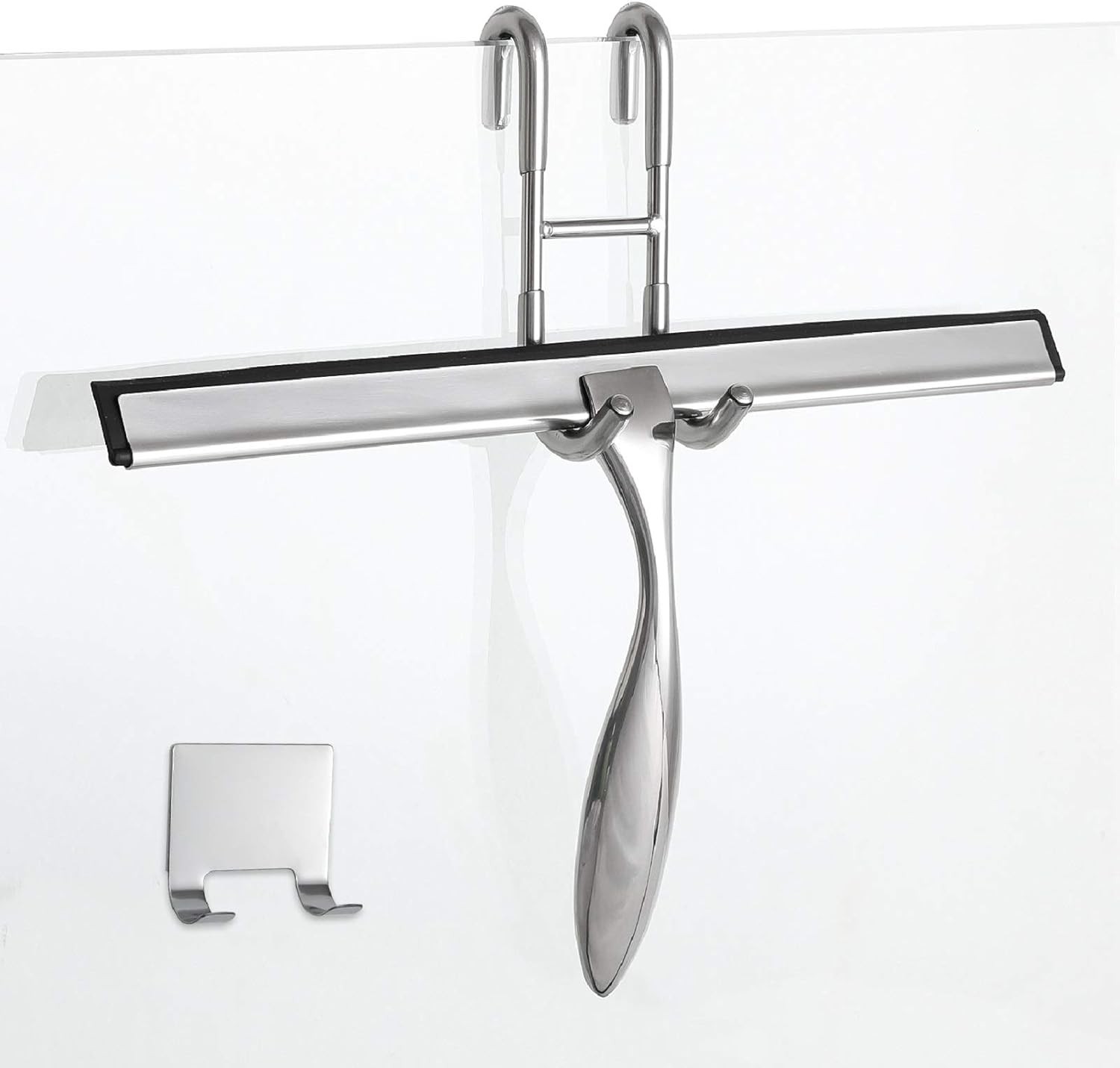 10-Inch Shower Squeegee Set Includes Shower Door Hook & Adhesive Hook Squeegee