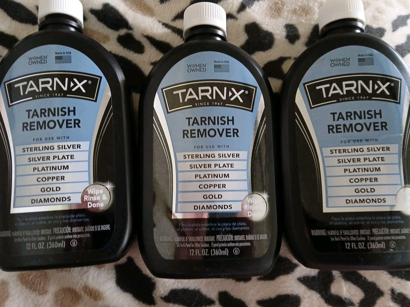 3pack Tarn-X Tarnish Remover Sterling Silver Plate Platinum Copper Gold Diamond