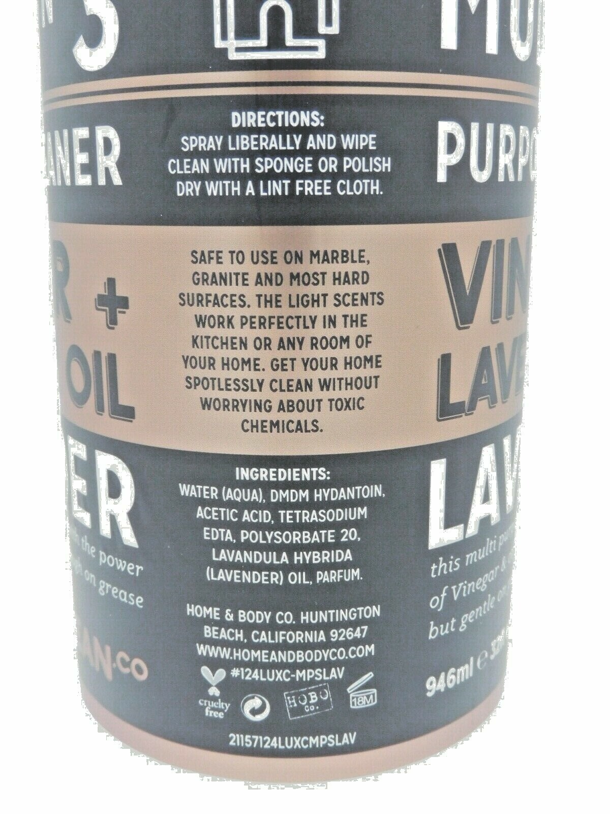 2 NEW Lux Clean Vinegar & Lavender Oil No 3 Multi Purpose Spray Cleaner 32 fl oz