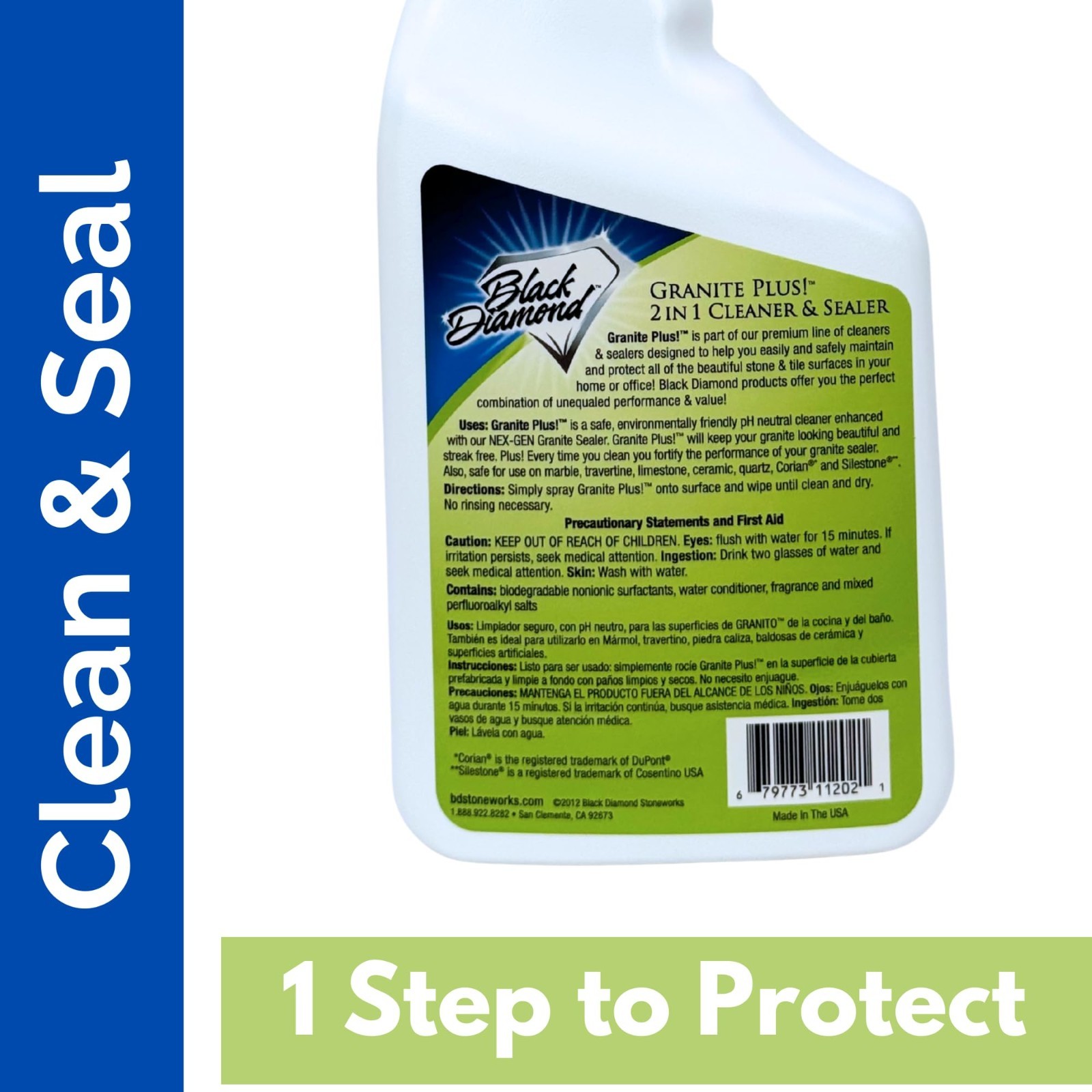 Granite Plus 2-in-1 Cleaner & Sealer – pH Neutral, Streak-Free for Stone Surface