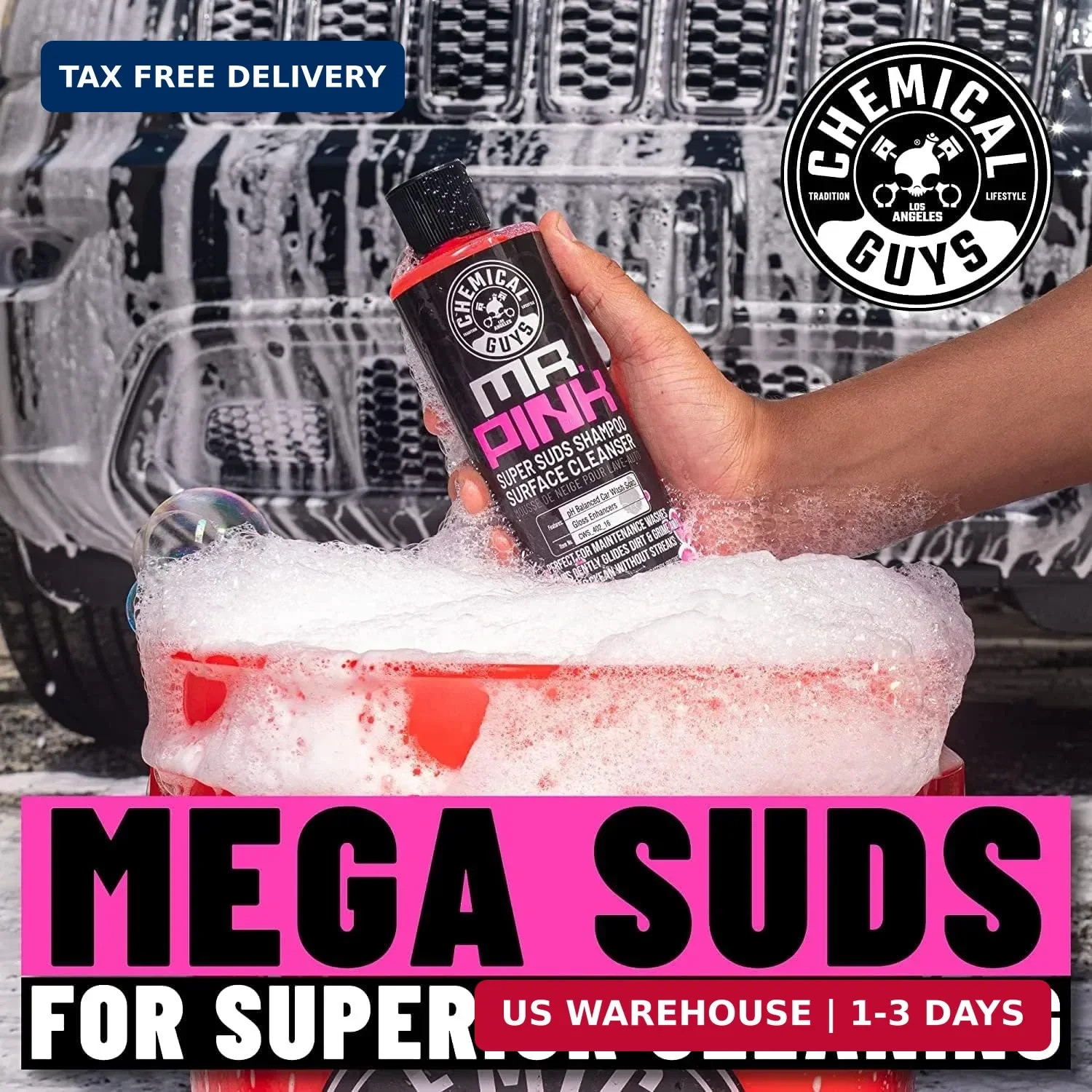 Chemical Guys Mr. Pink Car Wash Soap – 16 oz Super Suds Foaming Car Wash Soap