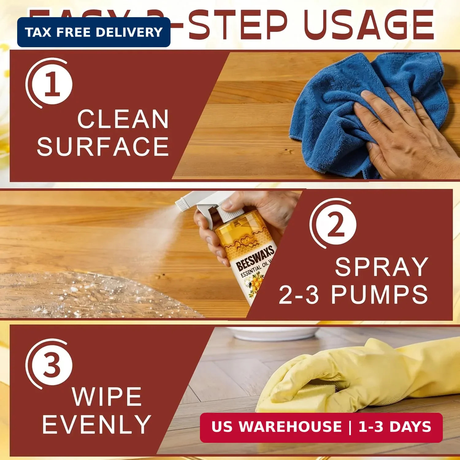 2Pcs Beeswax Wood Polish Spray, Beeswax Essential Oil Wax, Beeswax Furniture Pol