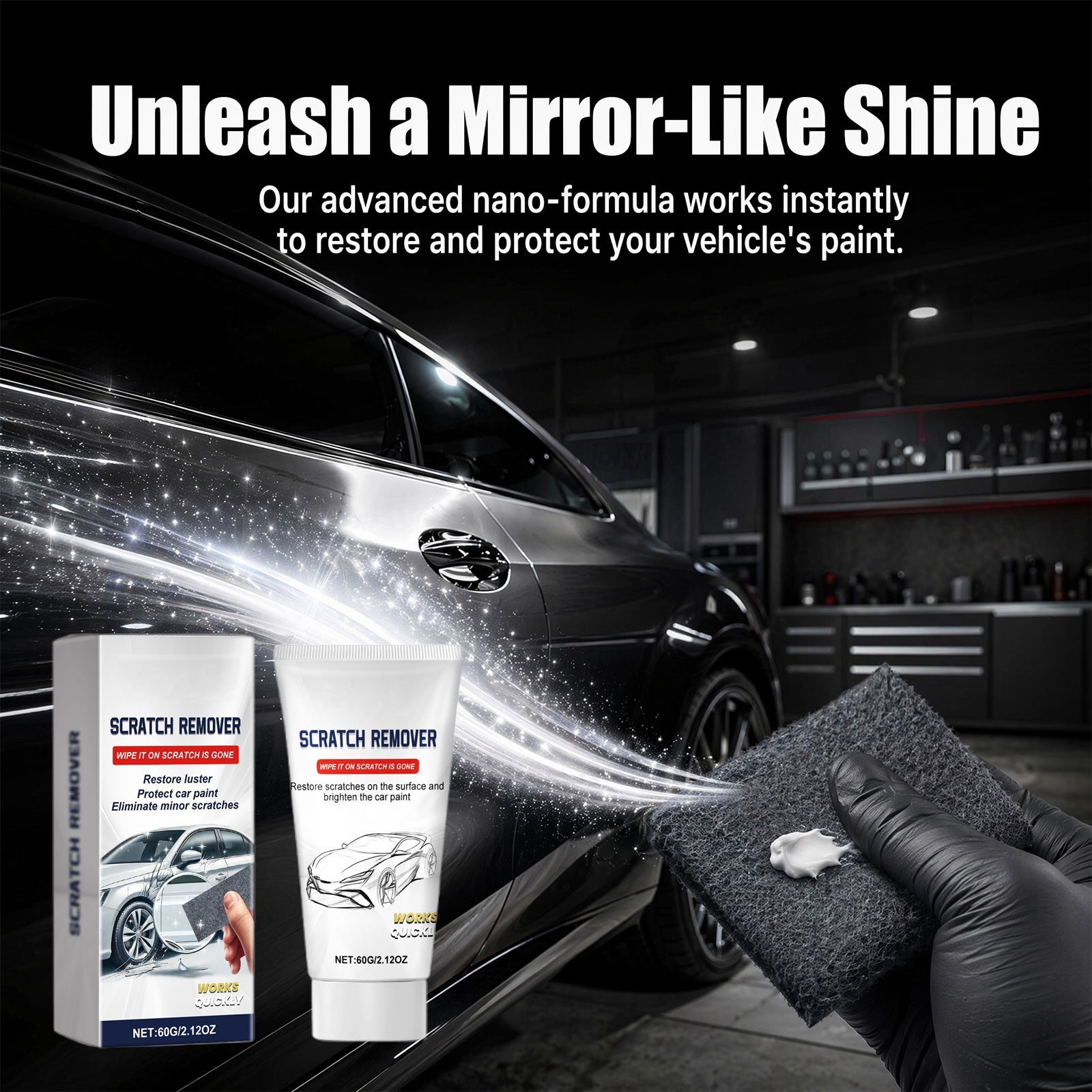 2Pcs NanoPolix Car Scratch Remover – All Surface Auto Scratch Repair & Polish