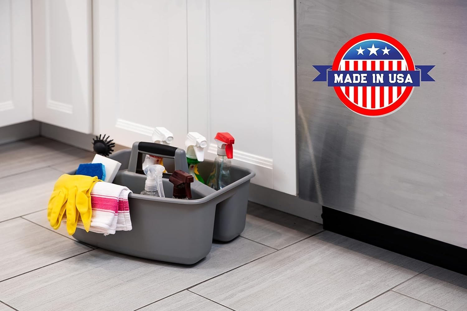 MightyTuff All-Purpose Cleaning Caddy – Durable & Portable – 2 Count, Grey/Black