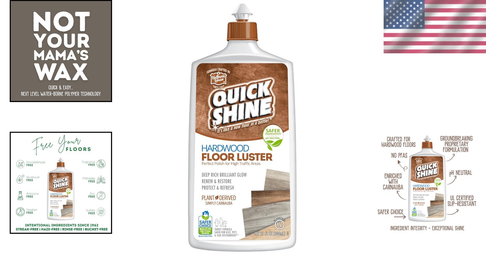 Hardwood Floor Luster 27oz – Plant-Based, Fragrance-Free & Safeguard for Kids