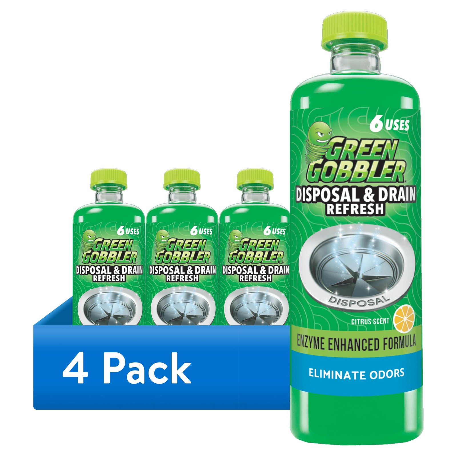 4Pack 22.6 fl oz Enzymatic Drain Cleaner Sink Disposal Odor Clog Remover