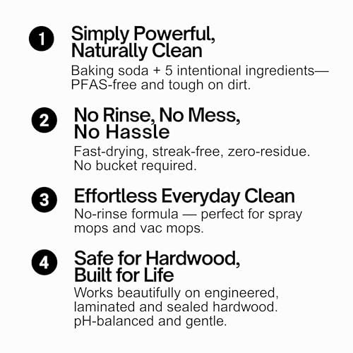Hardwood Floor Cleaner 64oz 4Pk | Streak-Free, No Rinse | Removes Dirt & Scuffs