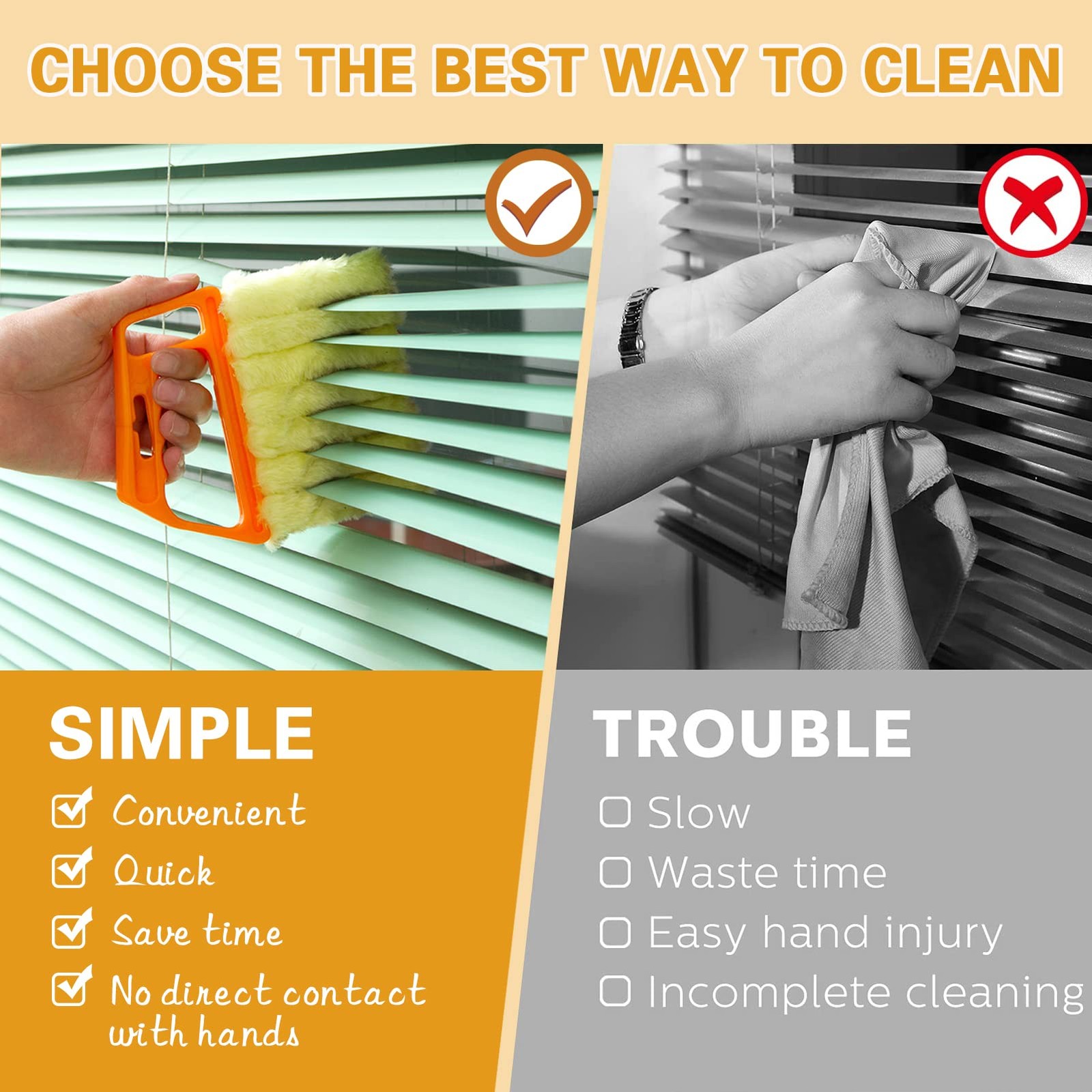10 Pcs Venetian Window Blind Cleaner Duster Tool Set Mini Blind Cleaner Duster B
