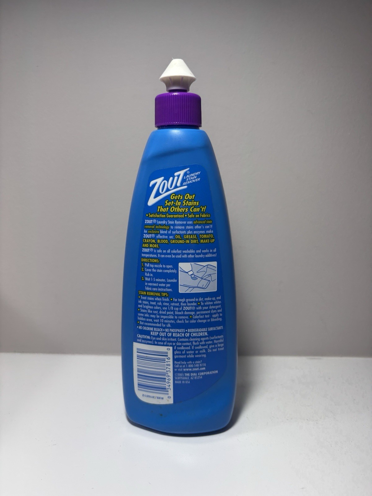 Zout Stain Remover Advanced Stain Removal Full Bottle 16oz Vintage