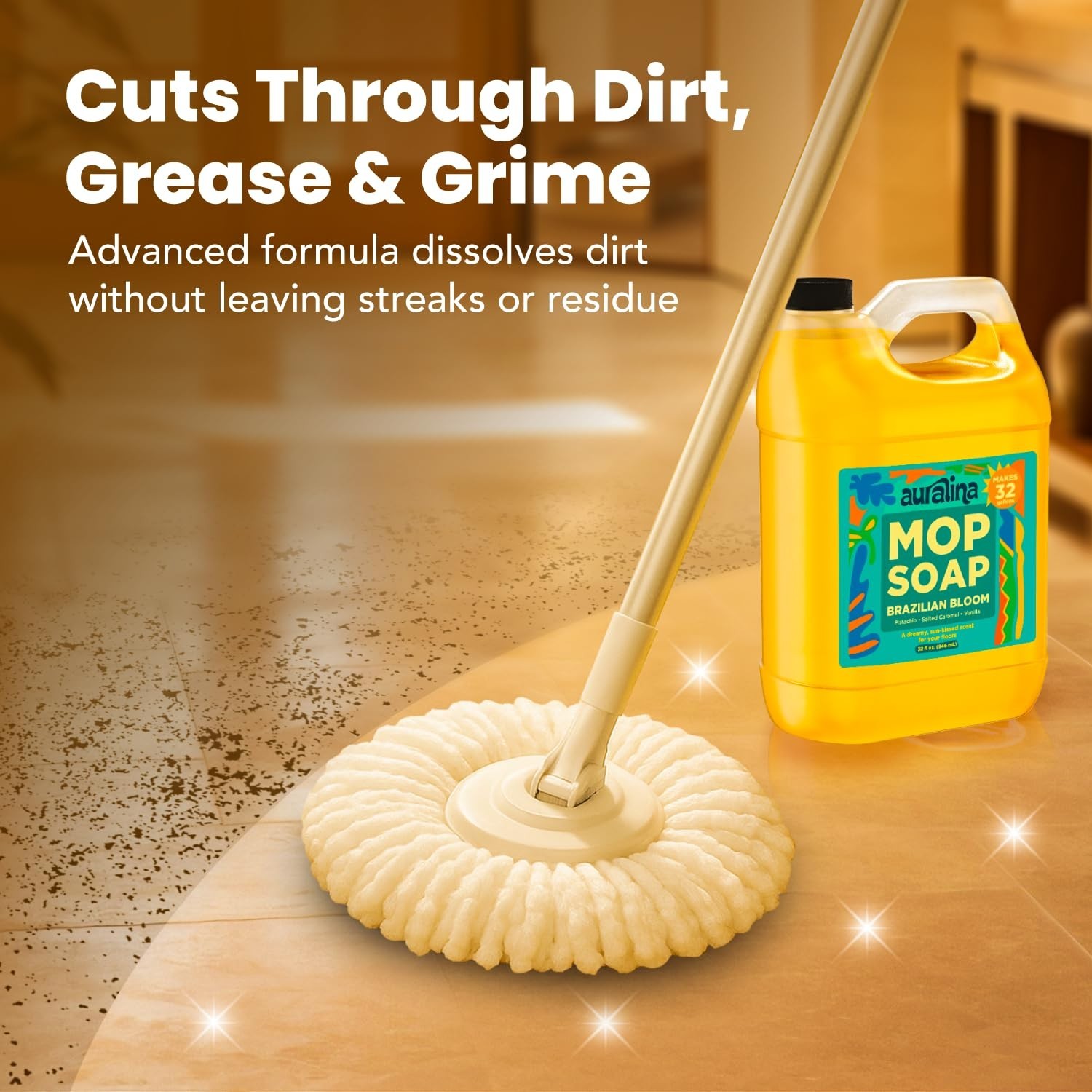 Highly Scented Mop Soap – Concentrated Floor Cleaner for Hardwood, Tile, Laminat
