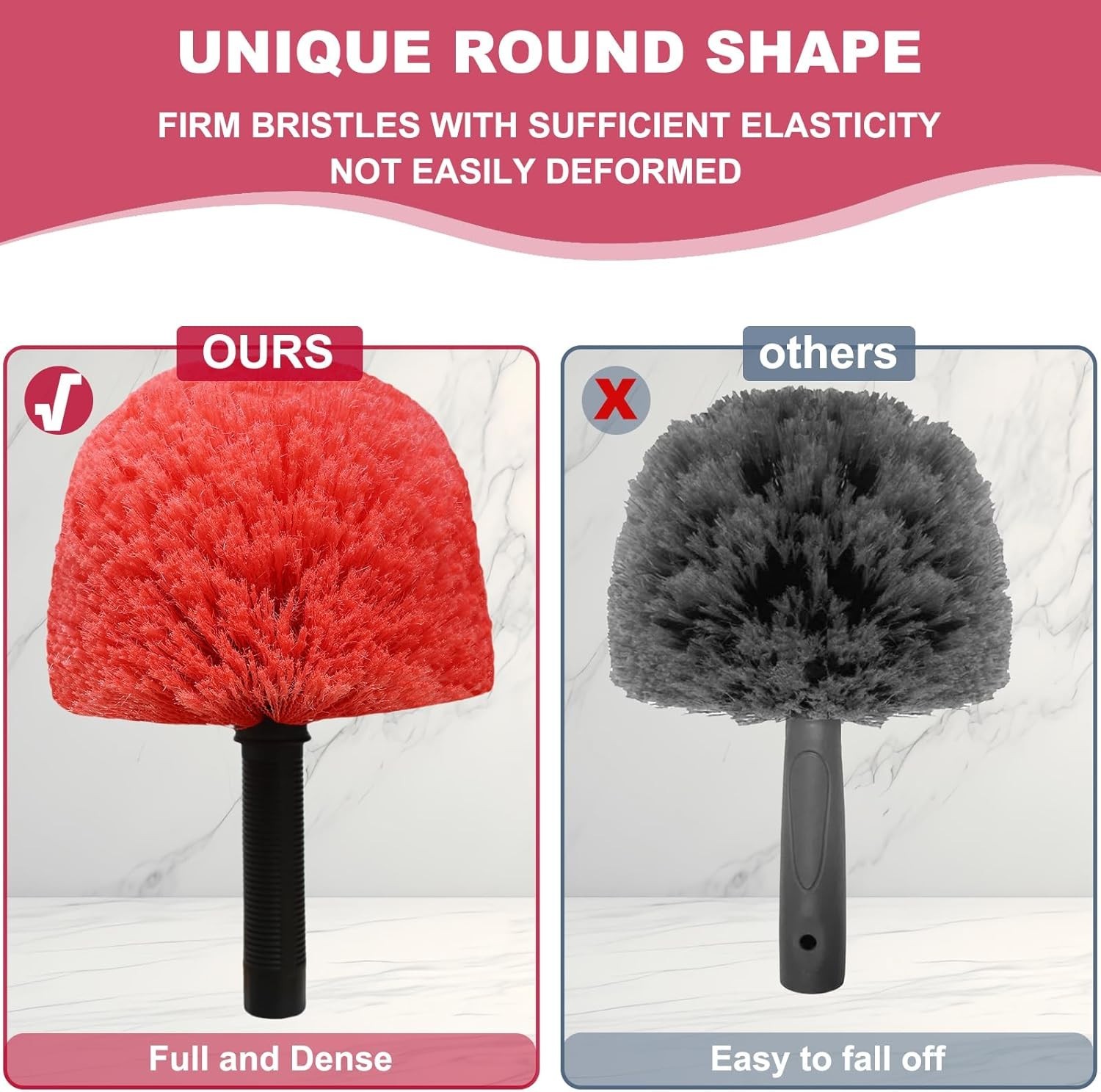 2 Pack Twist-On Cobweb Duster Head Brush – Indoor & Outdoor Spider Web Cleani…