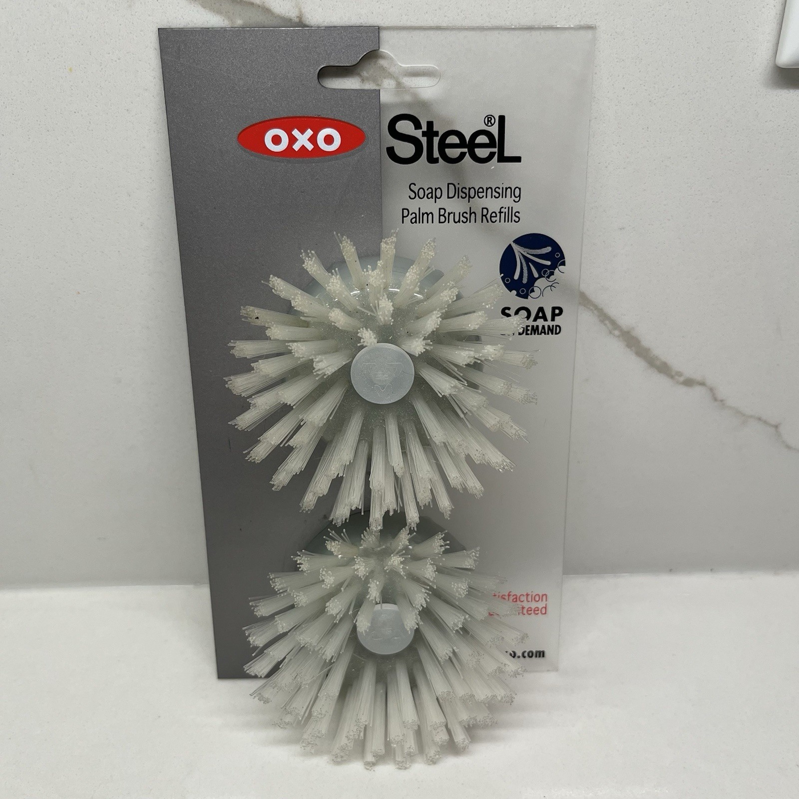 New 3 OXO Steel Soap On Demand Dispensing Nylon Palm Brush Refills fits 1068588