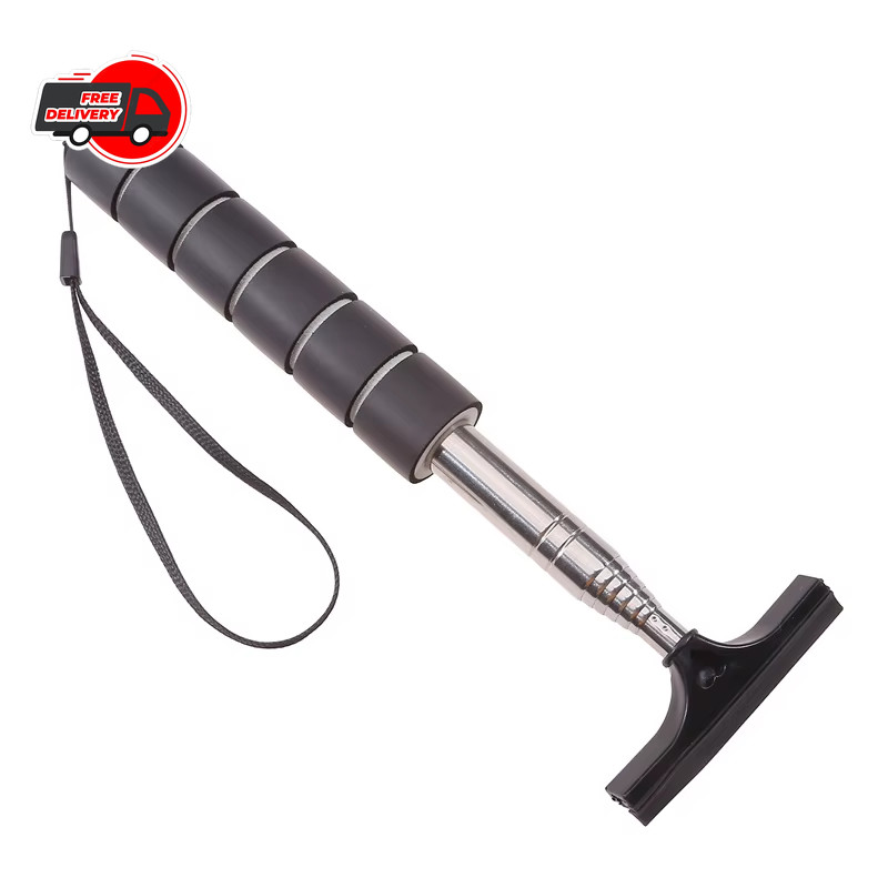 Car Rearview Mirror Wiper Telescopic Cleaning Brush Stainless Steel Retractable