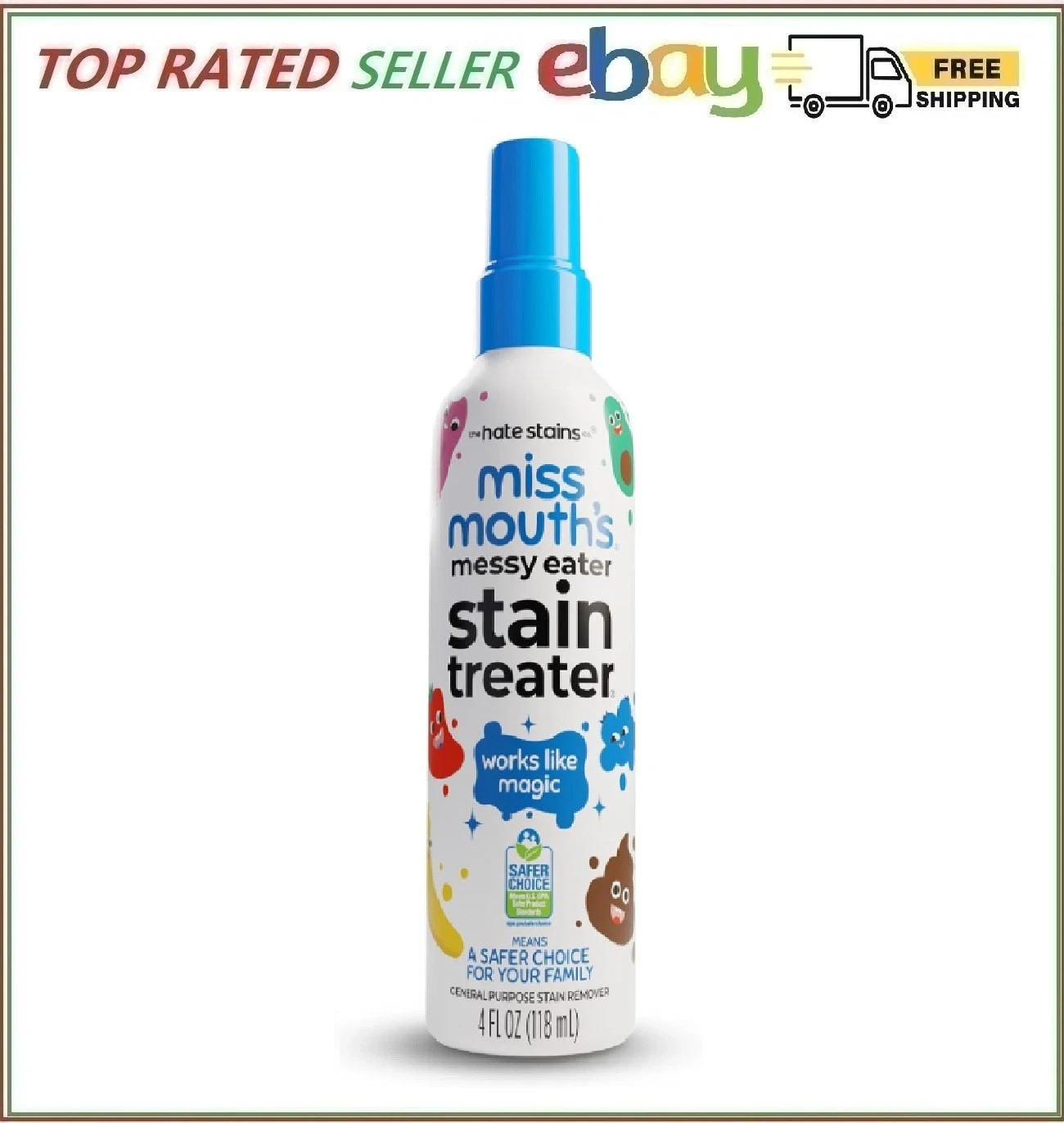 Miss Mouth’s Messy Eater Stain Treater Spray – 4oz Stain Remover – Newborn & …
