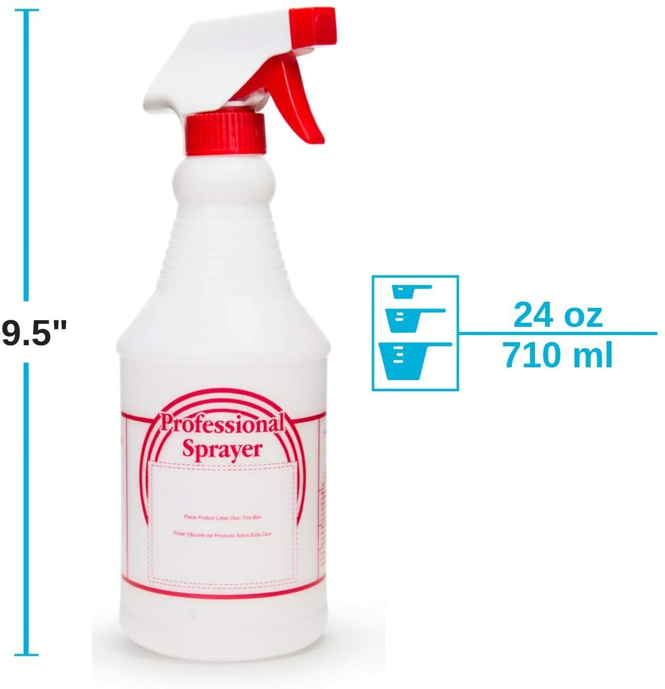 Houseables 24 Oz. Spray Bottles, 3 Pack, No-clog, Leak-proof Adjustable Nozzles