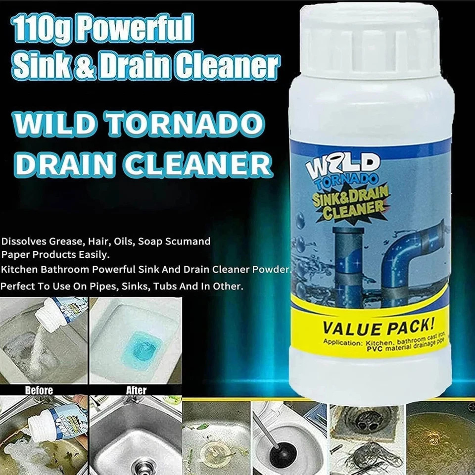 1/2/3PCS Wild Sink and Drain Cleaner,Wild Tornado Sink And Drain Cleaner