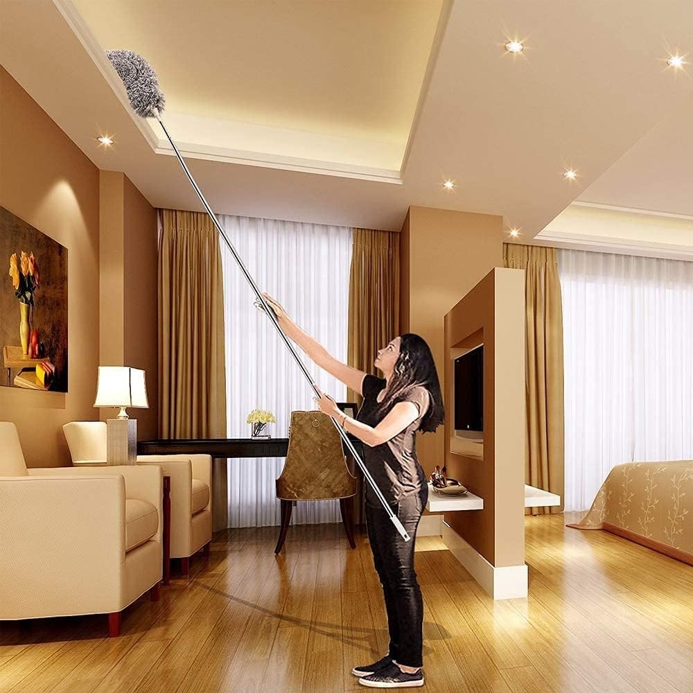 Extendable Microfiber Duster 30-100” with Bendable Head for Pristine Cleaning