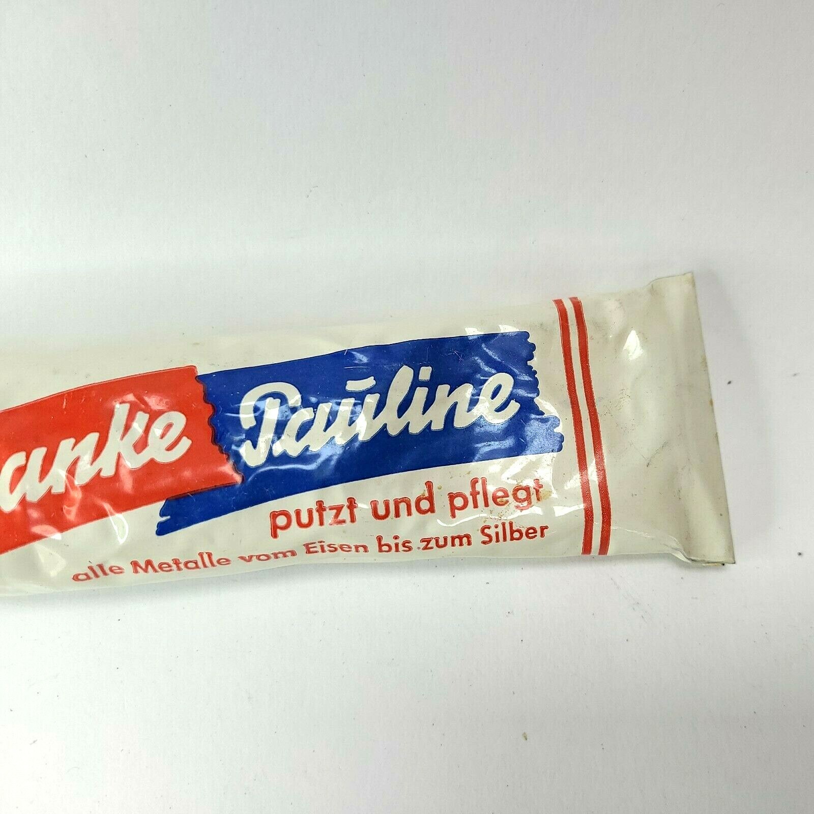 Vtg German Metal Polish Die Blanke Pauline All Metal Mid Century 7oz NOP Detaili