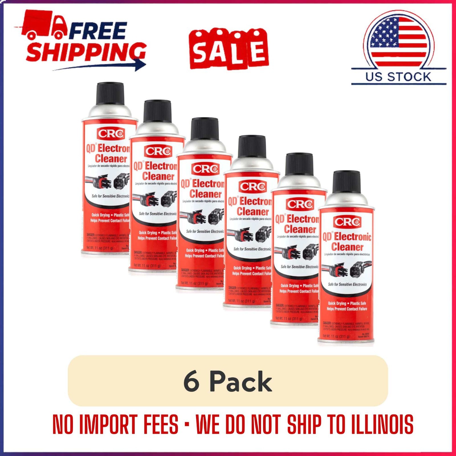 HOT (6 Pack) CRC Electronic Cleaner Spray Quick Dry Aerosol 11 oz Universal Use