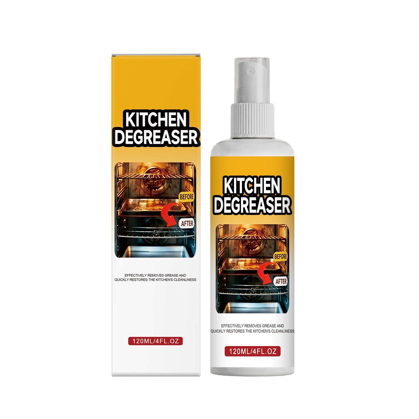 BBQ Grill Cleaner Spray 120ml, Heavy Duty Degreaser, Fast-acting Grease Removal