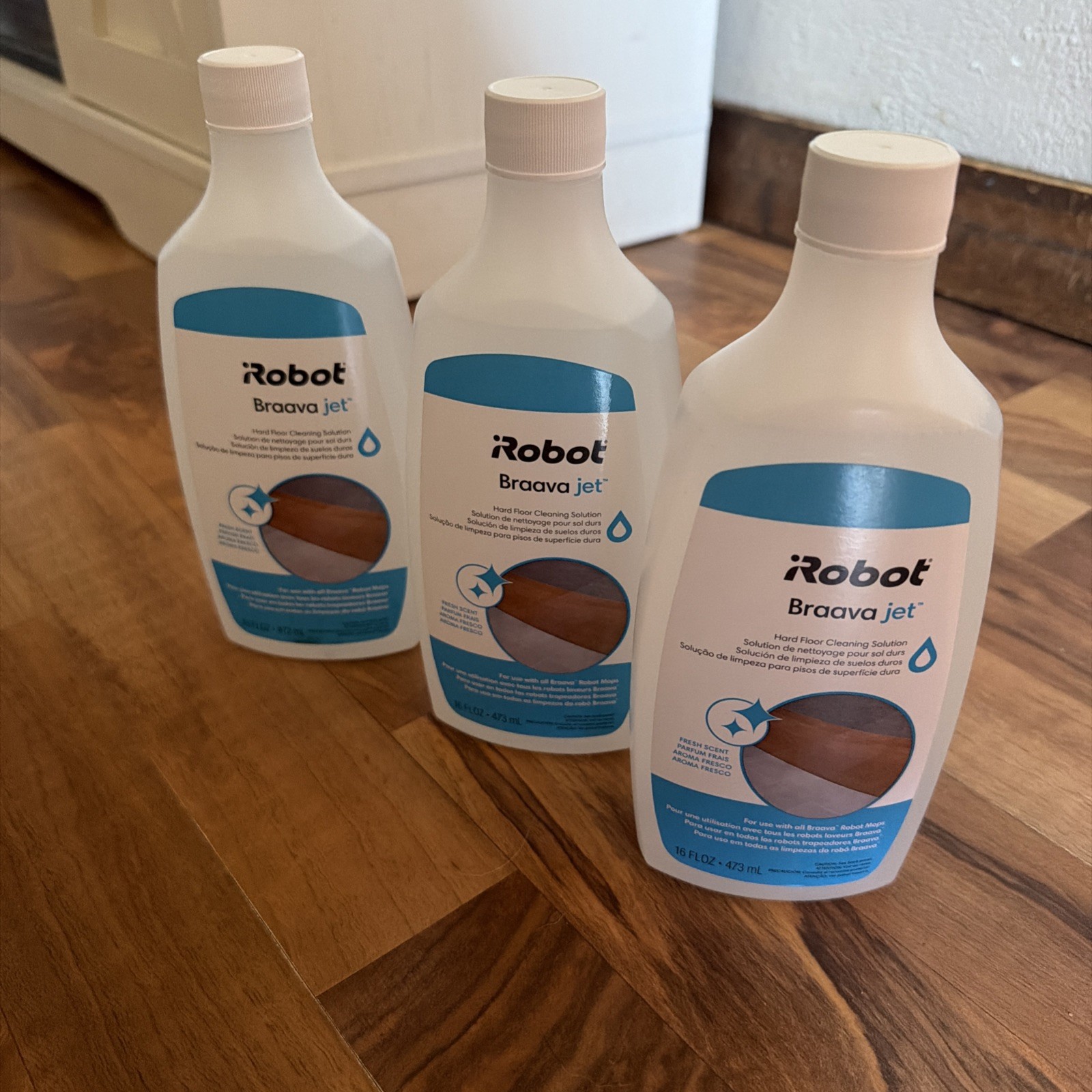 Lot of 3 iRobot Braava Jet Hard Floor Cleaning Solution 16oz Bottles X 3 NEW