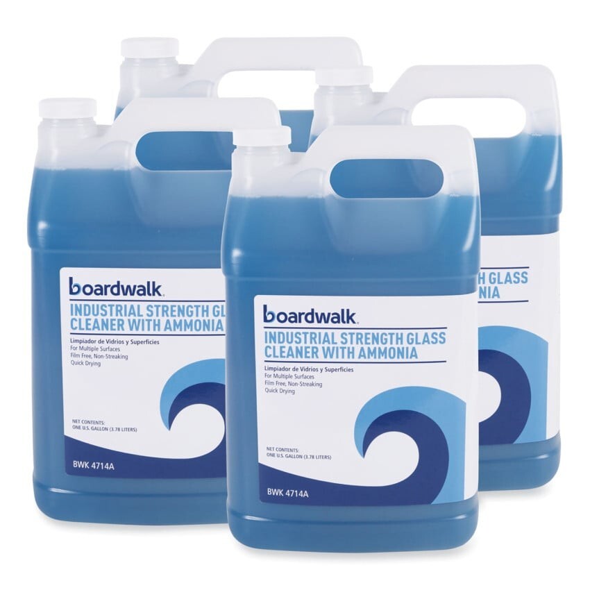 (4 Pack) 1 Gallon Glaas Window Cleaner with Ammonia & Spray Bottles Options