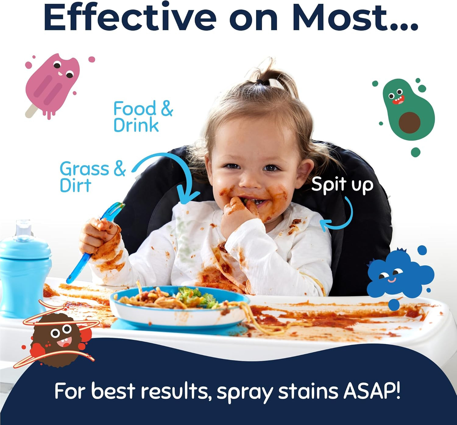 Miss Mouth Messy Eater Stain Remover Kit 2 Spray + 16oz Refill Baby