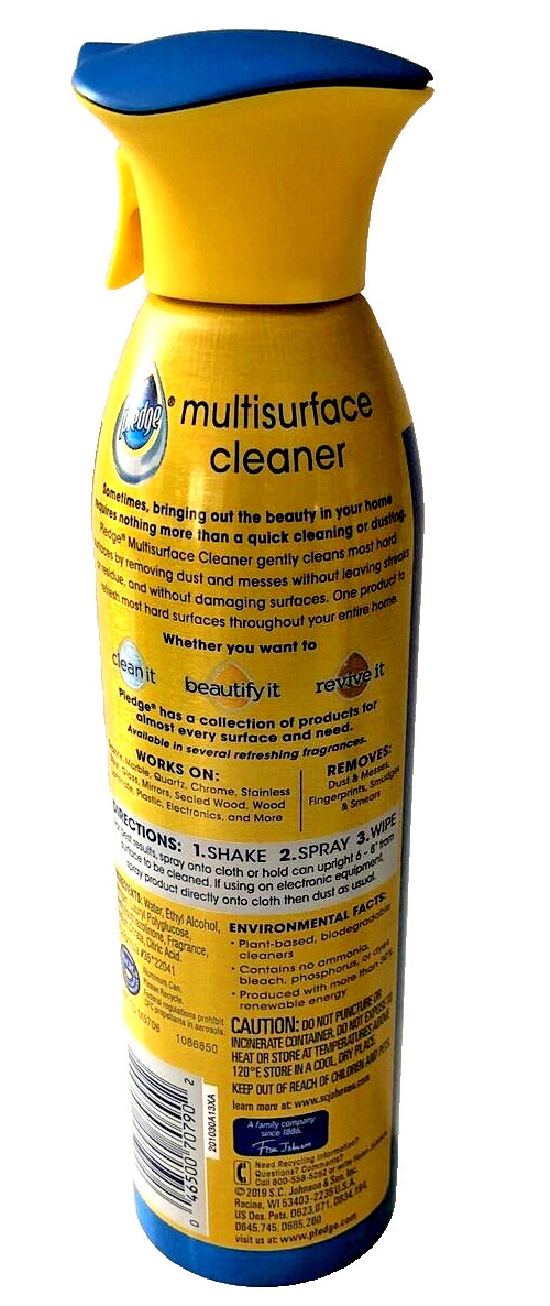 Pledge Clean It Rainshower Multisurface Cleaner Spray 9.7 oz Lot of 2