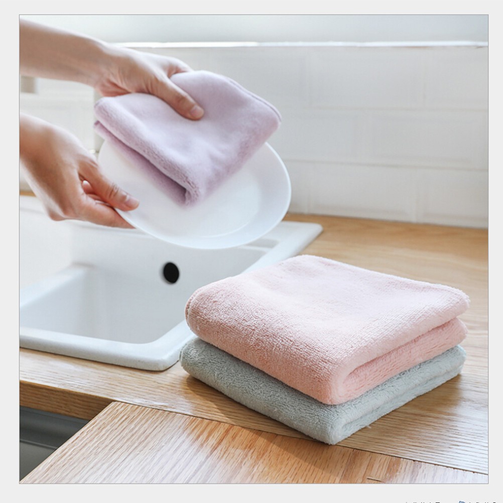 3 Pcs Microfiber Dish Towels Kitchen Cleaning Supplies Absorbent Cloth