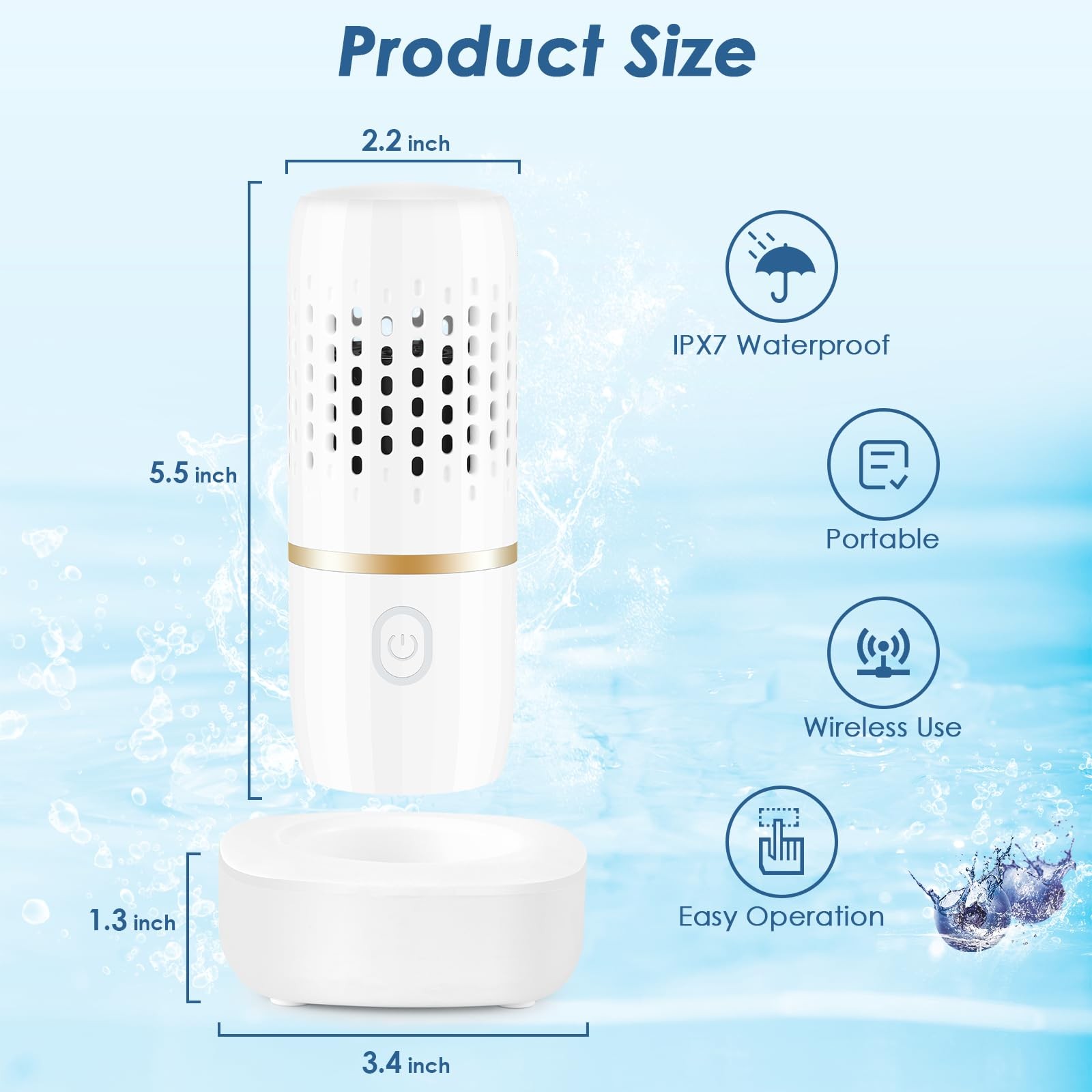 Cudinham Fruit Vegetable Purifier OH-ion Cleaning Grains Rice Meat Seafood White