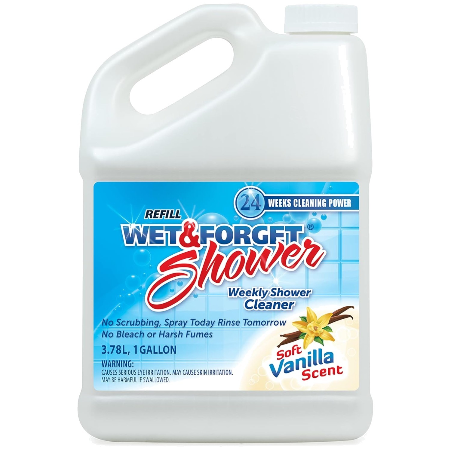 Shower Cleaner No Scrub Weekly, Vanilla Scent – 128 Fl Oz