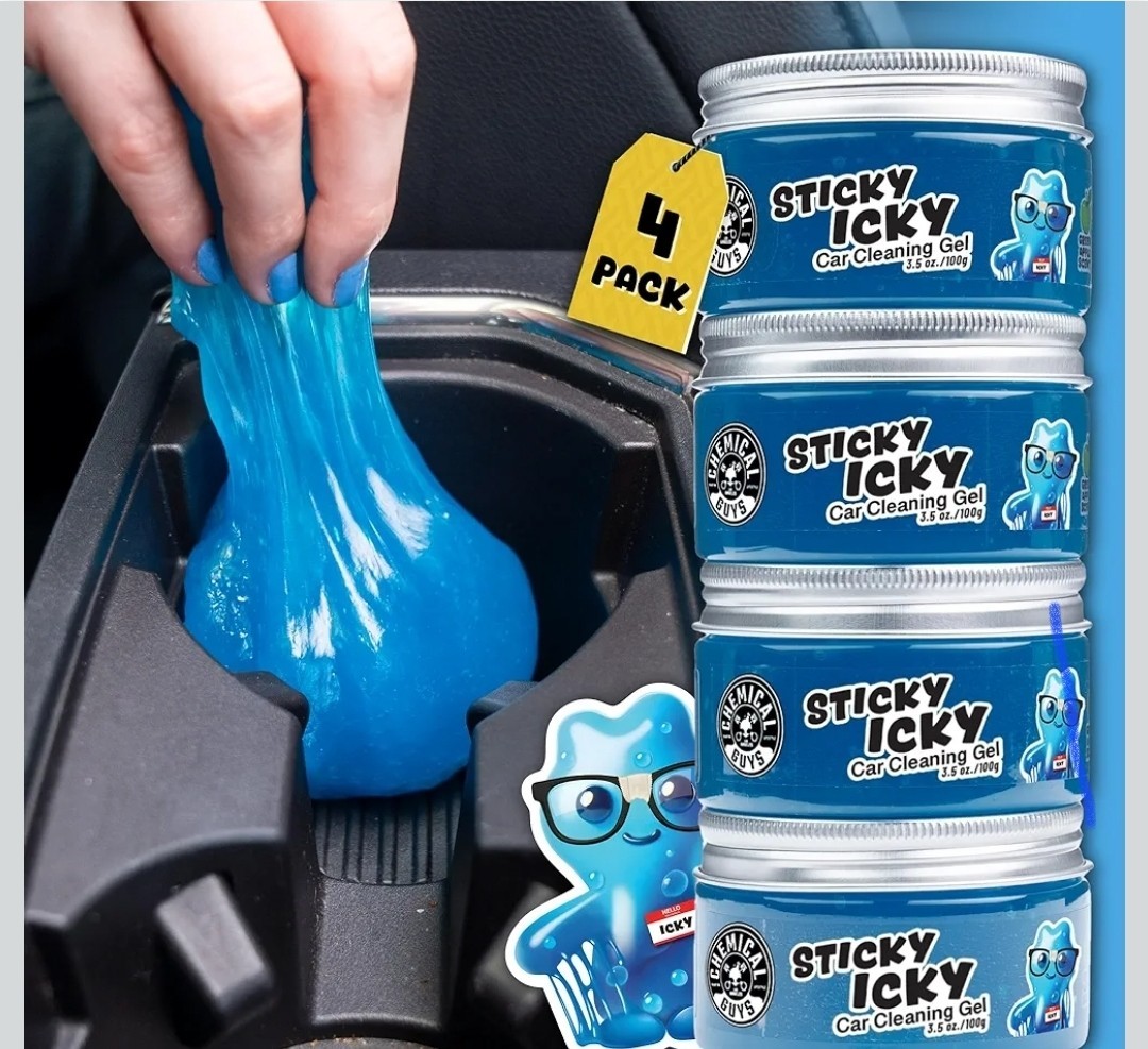 Chemical Guys Sticky Icky Car Cleaning Gel, Green Apple, Interior Car Cleaner, R