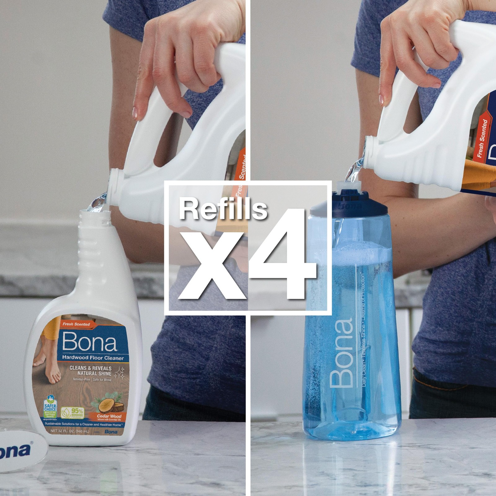Bona Hardwood Floor Cleaner Refill Cedar Wood Scent 128oz