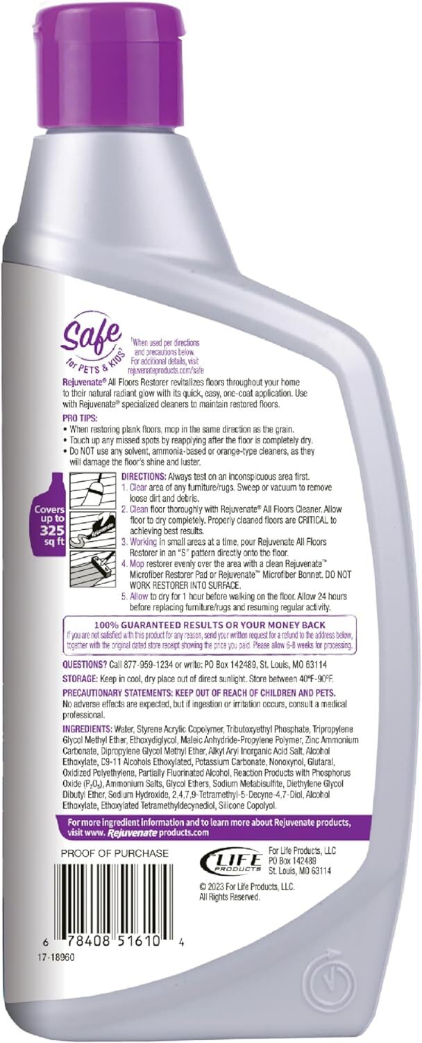 Rejuvenate All Floors Restorer Fills in Scratches – Protects and Restores Shine