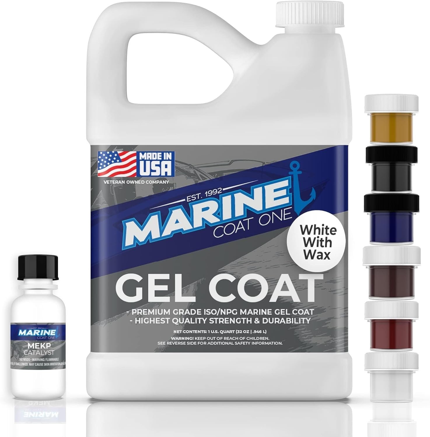 Gel Coat White with Wax and MEKP Catalyst for Boats and Fiberglass Repair